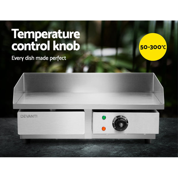 BBQ Blokes 5 Star Chef 3000W Electric Griddle Hot Plate - Stainless Steel