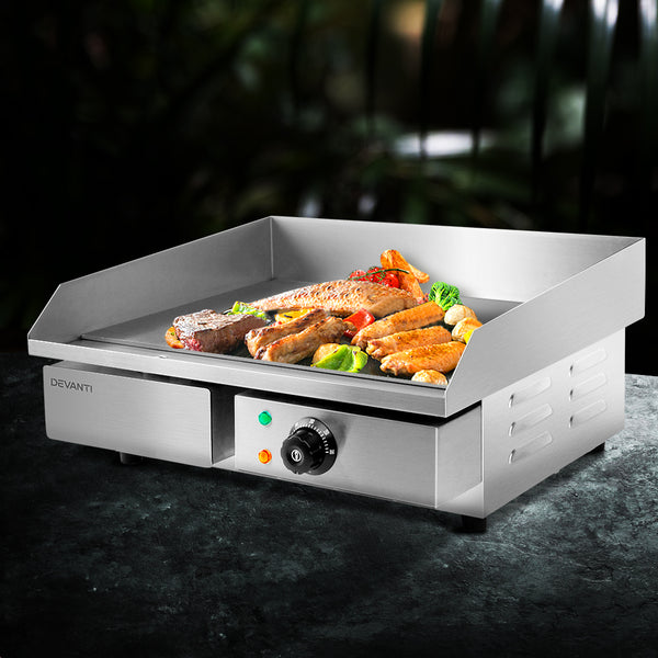 BBQ Blokes 5 Star Chef 3000W Electric Griddle Hot Plate - Stainless Steel