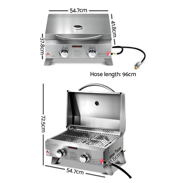 BBQ Blokes Portable 2 Burner Gas BBQ