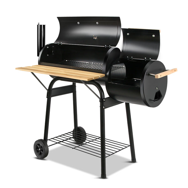 BBQ Blokes 2-in-1 Offset BBQ Smoker - Black