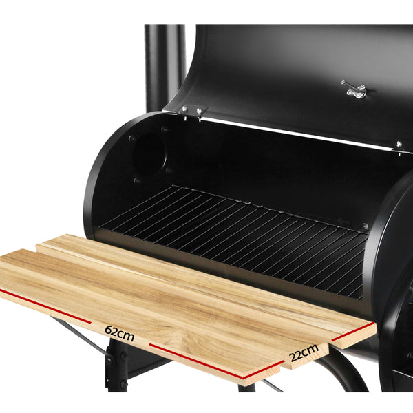 BBQ Blokes 2-in-1 Offset BBQ Smoker - Black