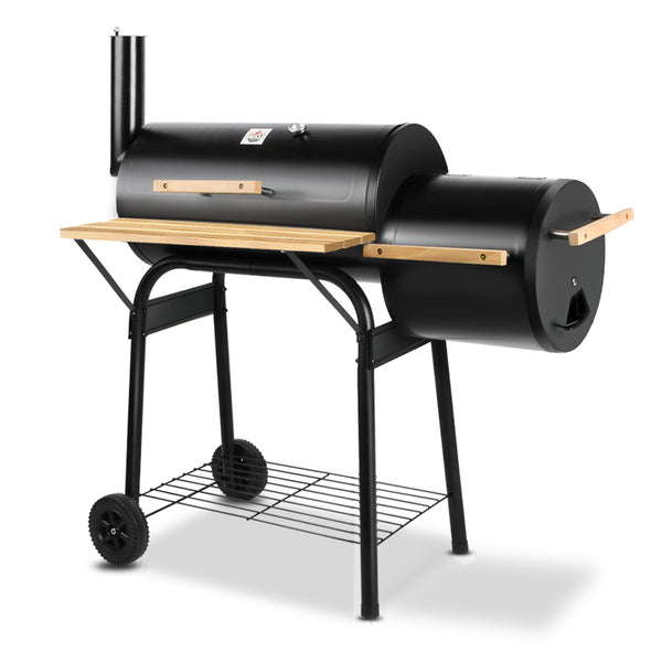 BBQ Blokes 2-in-1 Offset BBQ Smoker - Black