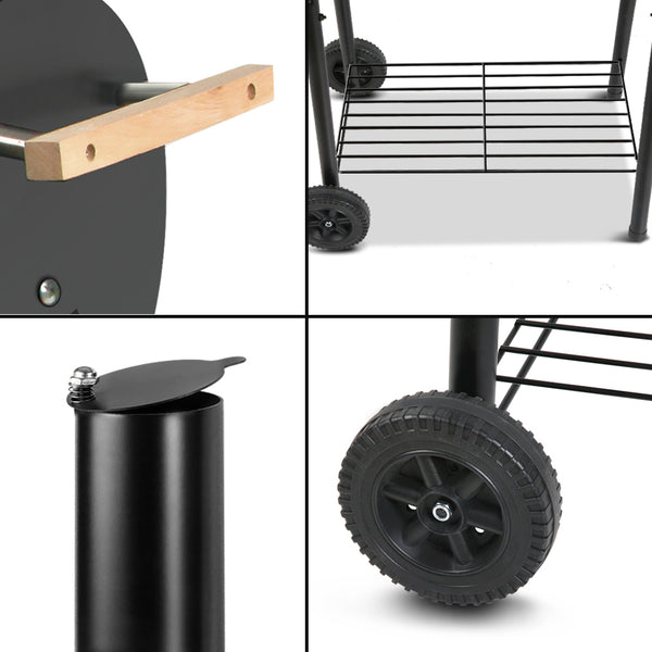 BBQ Blokes 2-in-1 Offset BBQ Smoker - Black