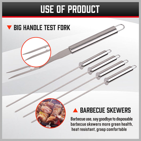 10Pcs BBQ Tool Set Stainless Steel Outdoor Barbecue Aluminium Grill Cook kitchen