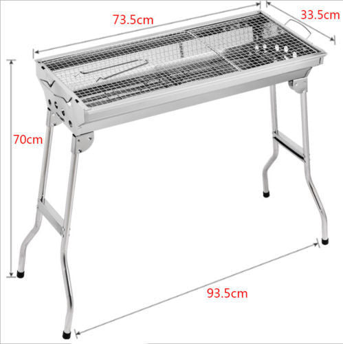 BBQ Grill Steel Roast Camping Picnic Charcoal Portable Foldable Barbecue Outdoor
