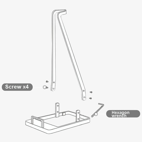 Non-punch Storage Bracket for Dyson Vacuum - Universal Floor Mount Black