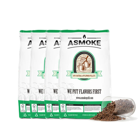 Asmoke 2.5kg X 8 (19 KG) OF 100% PURE APPLEWOOD PELLETS