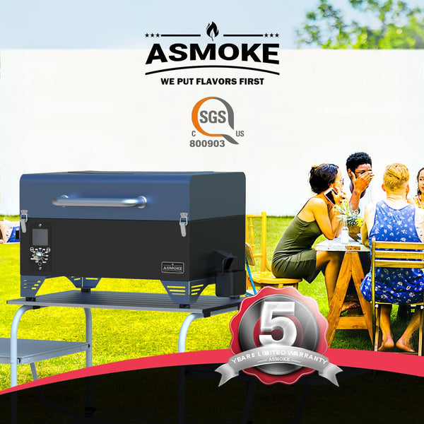 Asmoke AS300 Portable Wood Pellet Grill Tahoe Blue