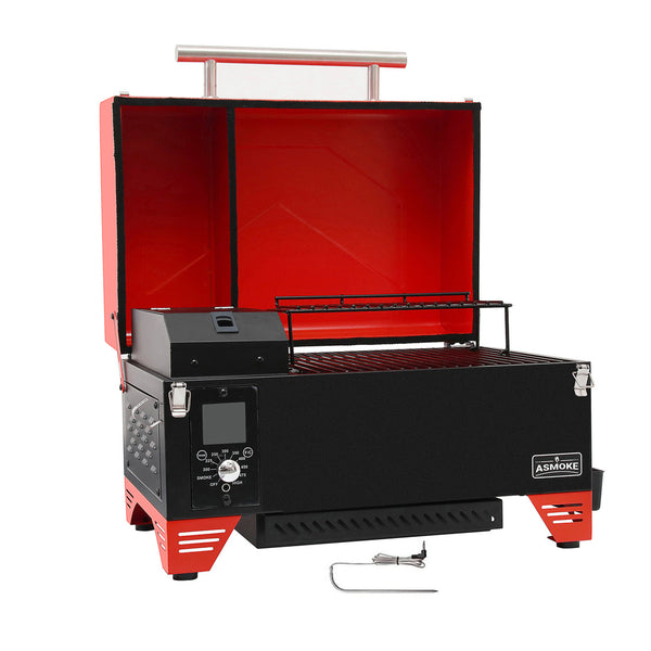 Asmoke AS350 Portable Wood Pellet Grill - Apple Red