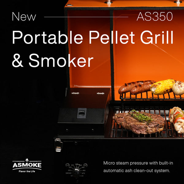 Asmoke AS350 Portable Wood Pellet Grill - Apple Red