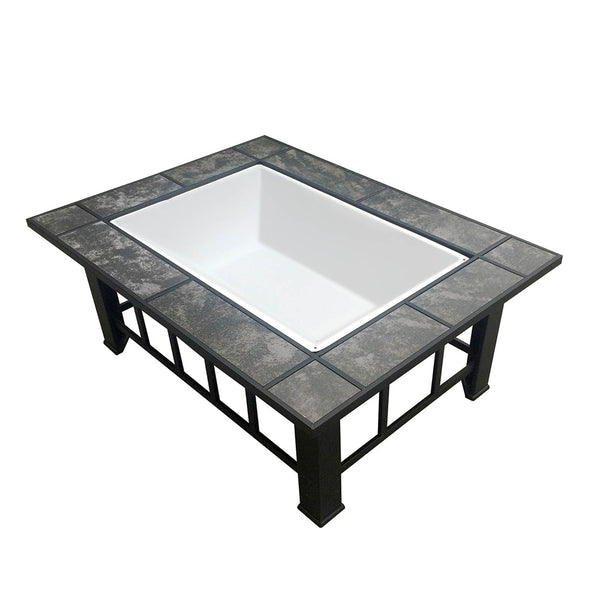 BBQ Blokes Outdoor Fire Pit BBQ Table Grill Fireplace with Ice Tray