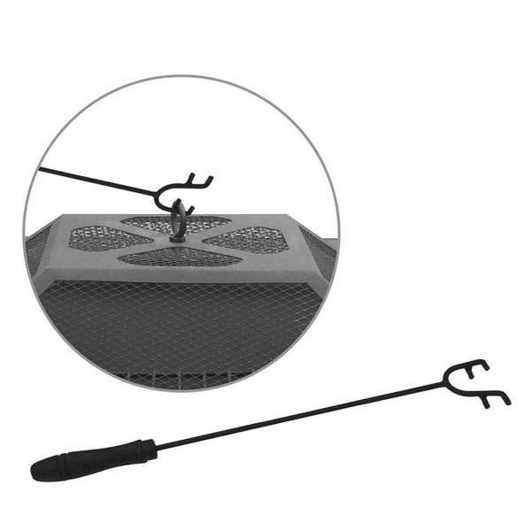 BBQ Blokes Outdoor Fire Pit BBQ Table Grill Fireplace Ice Bucket with Table Lid