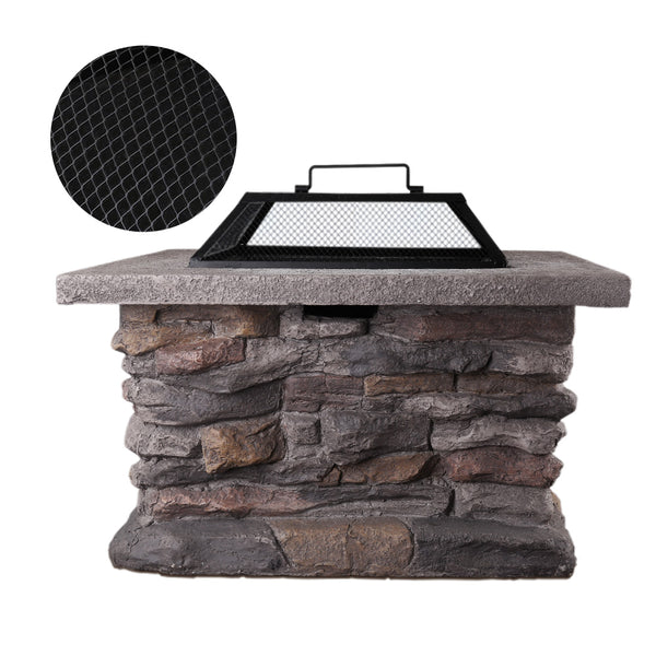 BBQ Blokes Stone Base Outdoor Patio Heater Fire Pit Table