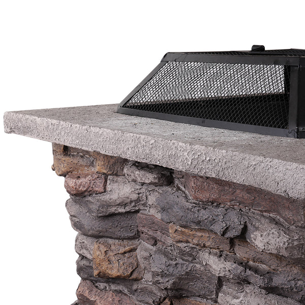 BBQ Blokes Stone Base Outdoor Patio Heater Fire Pit Table