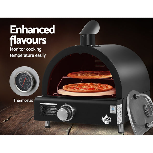 BBQ Blokes Portable Pizza Oven BBQ Camping LPG Gas Grill Cook Stove Stainless Stee