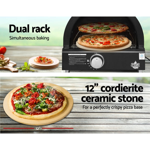 BBQ Blokes Portable Pizza Oven BBQ Camping LPG Gas Grill Cook Stove Stainless Stee