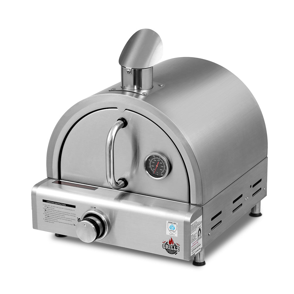 BBQ Blokes Portable Pizza Oven Camping Grill LPG Cooking Gas Stove Stainless Steel