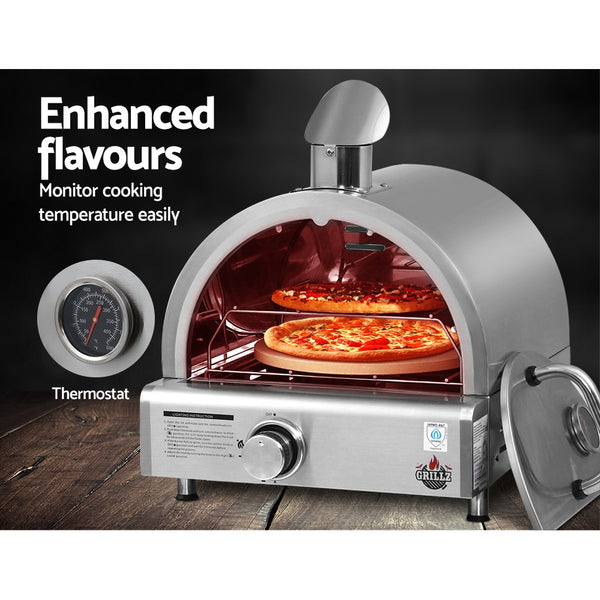 BBQ Blokes Portable Pizza Oven Camping Grill LPG Cooking Gas Stove Stainless Steel