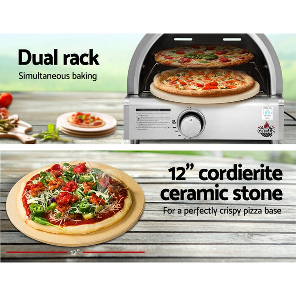 BBQ Blokes Portable Pizza Oven Camping Grill LPG Cooking Gas Stove Stainless Steel