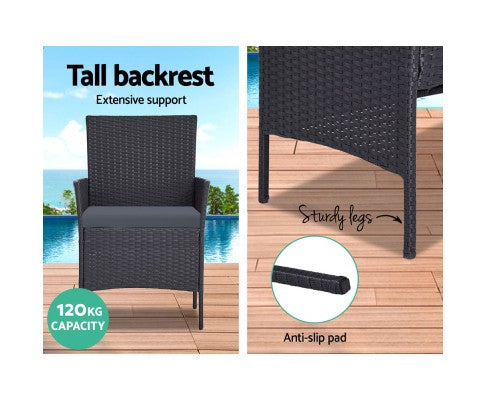 BBQ Blokes Outdoor Garden Furniture Rattan Set