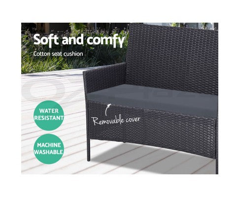 BBQ Blokes Outdoor Garden Furniture Rattan Set