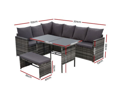 BBQ Blokes Garden Outdoor Furniture Dining Setting
