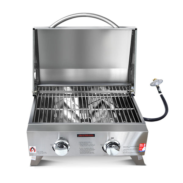 BBQ Blokes Portable Gas BBQ LPG Oven Camping Cooker Grill 2 Burners Stove Outdoor