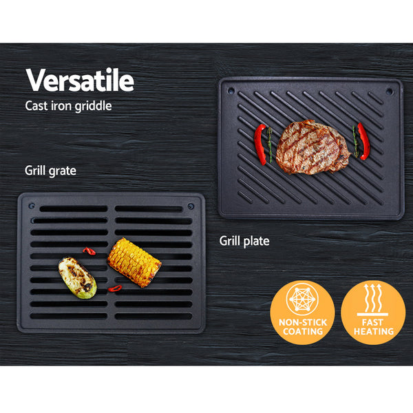 BBQ Blokes Portable Gas BBQ LPG Oven Camping Cooker Grill 2 Burners Stove Outdoor
