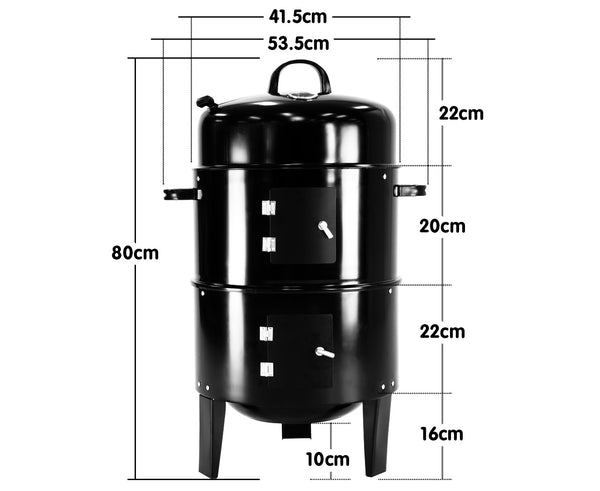 Wallaroo 3-in-1 Charcoal BBQ Smoker