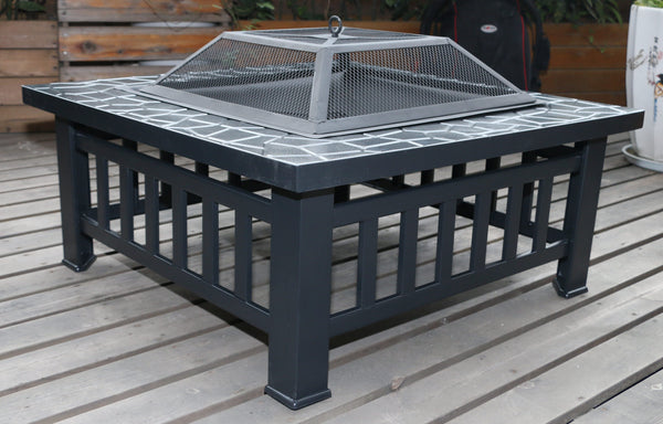 BBQ Blokes 18 Square Metal Fire Pit Outdoor Heater"