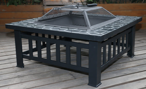 BBQ Blokes 18 Square Metal Fire Pit Outdoor Heater