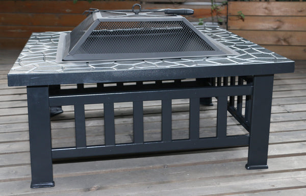 BBQ Blokes 18 Square Metal Fire Pit Outdoor Heater