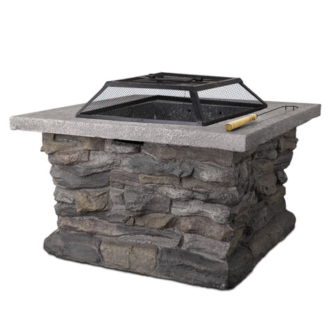 BBQ Blokes Stone Base Outdoor Patio Heater Fire Pit Table