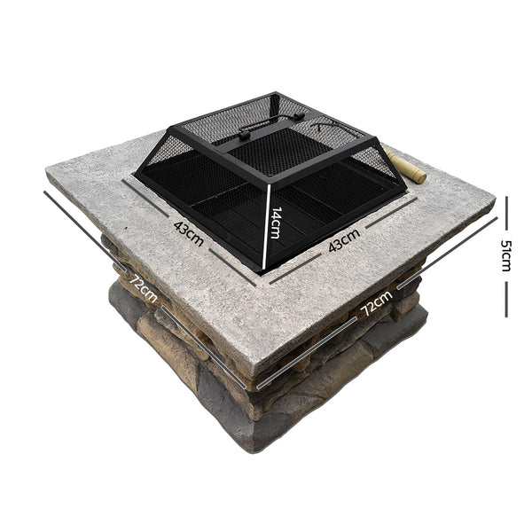 BBQ Blokes Stone Base Outdoor Patio Heater Fire Pit Table