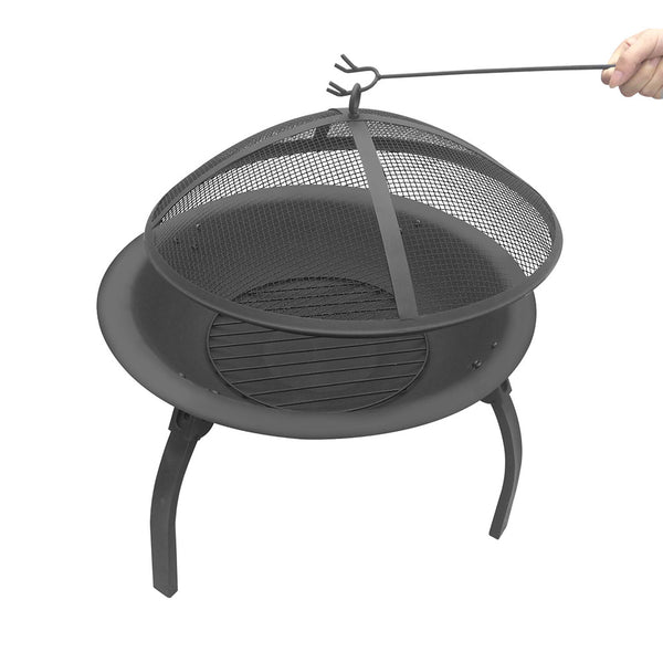BBQ Blokes 30 Inch Portable Foldable Outdoor Fire Pit Fireplace