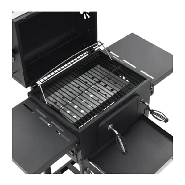 Charcoal Fueled Bbq Grill With Bottom Shelf Black