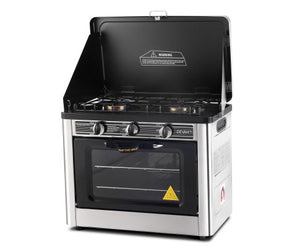 Devanti 3 Burner Portable Oven - Silver & Black