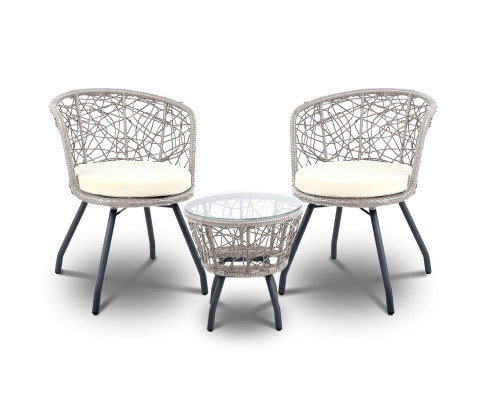 Gardeon Outdoor Patio Chair and Table - Grey