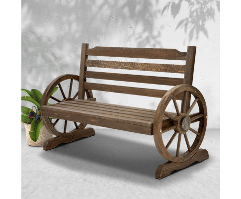Gardeon Park Bench Wooden Wagon Chair Outdoor Garden Backyard Lounge Furniture