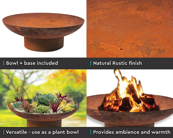 Rust Fire Pit Dia 70cm 2mm Thickness